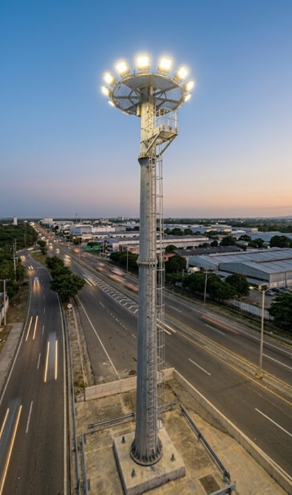 Mástil de iluminación de gran altura
